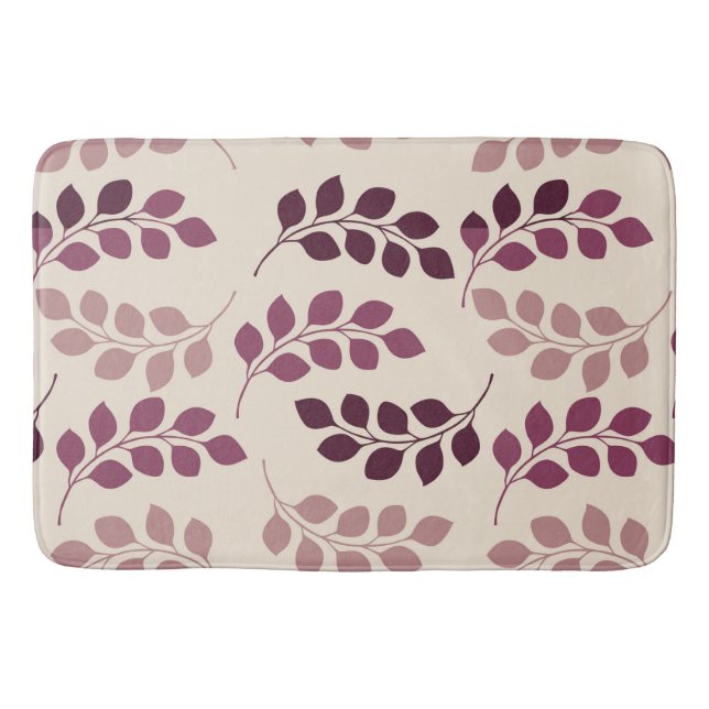 Bordeaux Modern Botanical Japandi Bath Mat (Front)