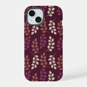 Bordeaux Modern Botanical Japandi iPhone 15 Case