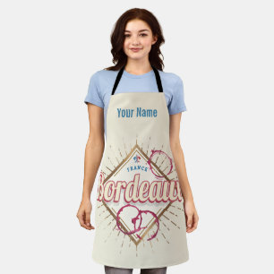 Bordeaux Nouvelle-Aquitaine France Retro Wine Apron
