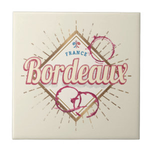 Bordeaux Nouvelle-Aquitaine France Retro Wine Ceramic Tile