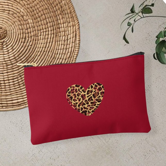 Bordeaux red accessory bag, leopard print bag,  pouch (Creator Uploaded)