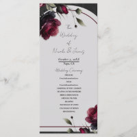 Bordeaux Red Roses Shadowy Grey Floral Wedding