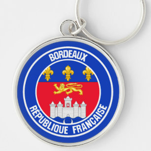 Bordeaux Round Emblem Key Ring