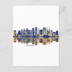Bordeaux Skyline Holiday Postcard