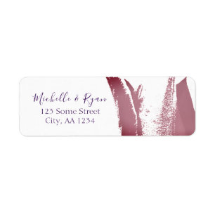 Bordeaux Tulip Flower Address Wedding Label Return Address Label