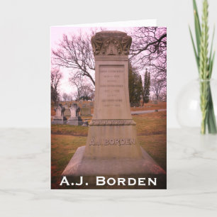 Borden Monument, Fall River, MA - A.J. Borden Thank You Card