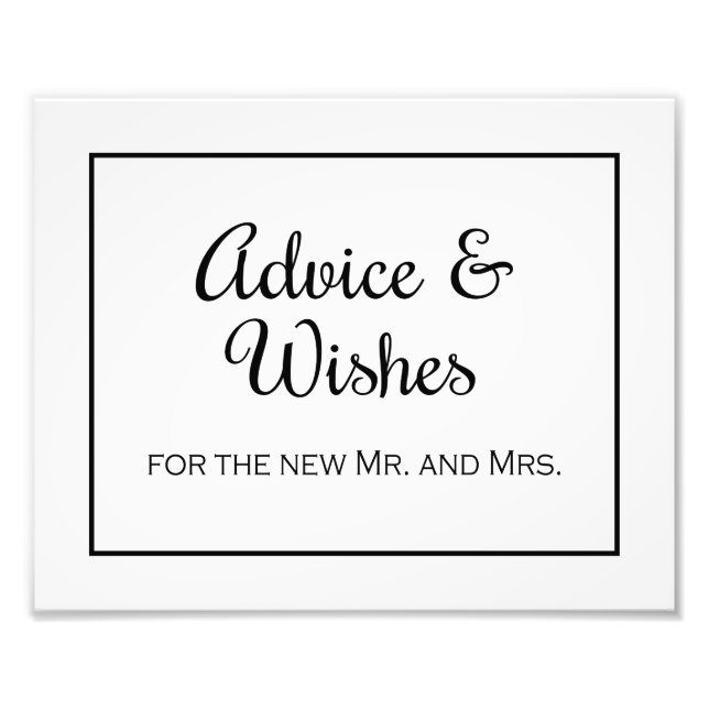 Border Advice and Wishes Wedding Print Photo Print (Front)