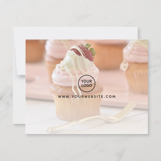 Border Blank Back Photo Your Own Logo Note Card (Back)