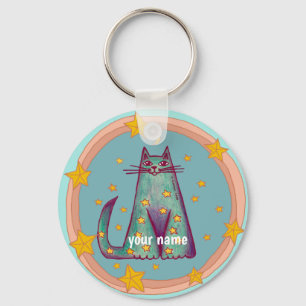 Border Cat Key Ring