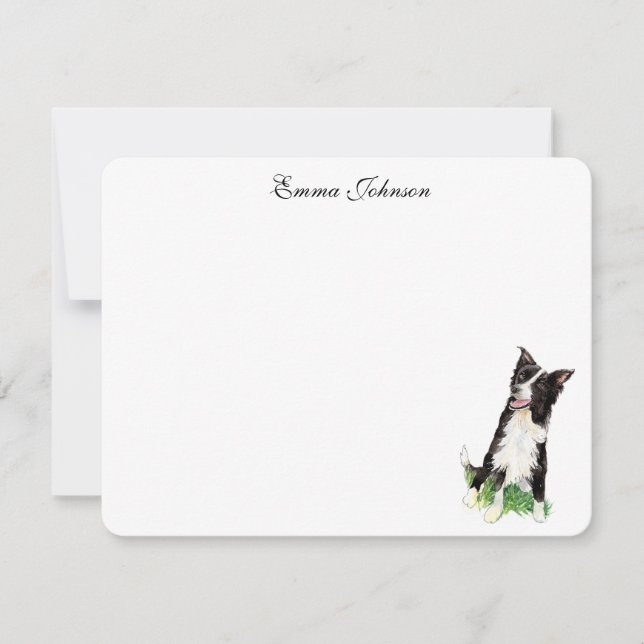 Border Colie custom flat Thank You Card (Front)