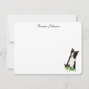 Border Colie custom flat Thank You Card