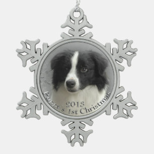 Border Collie 1st Christmas Ornament