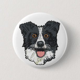 Border Collie 6 Cm Round Badge