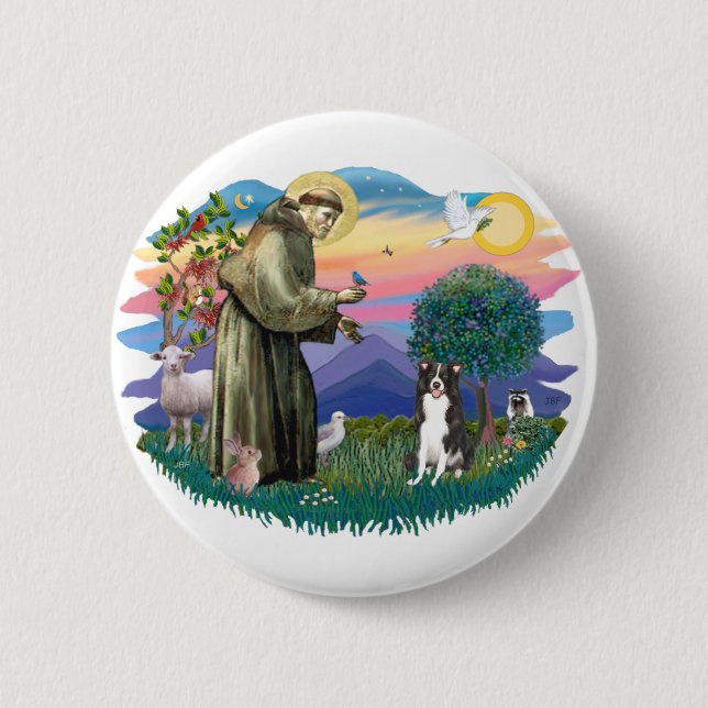 Border Collie 6 Cm Round Badge (Front)