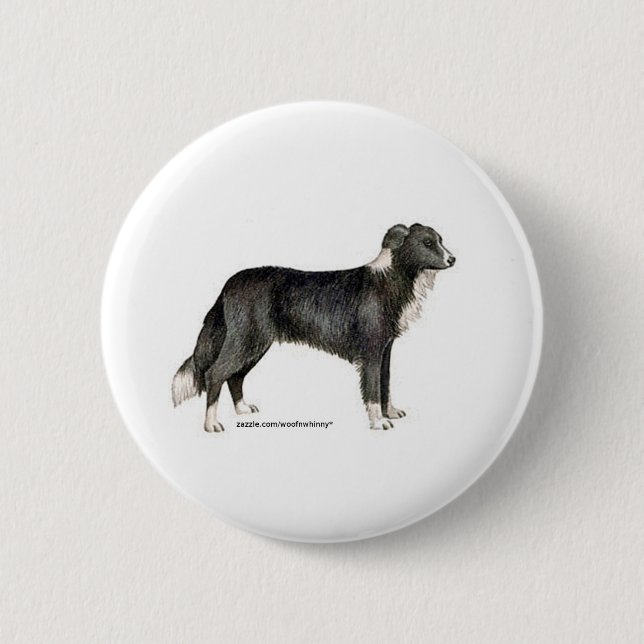 Border Collie 6 Cm Round Badge (Front)