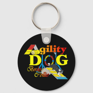 Border Collie Agility Gifts Key Ring