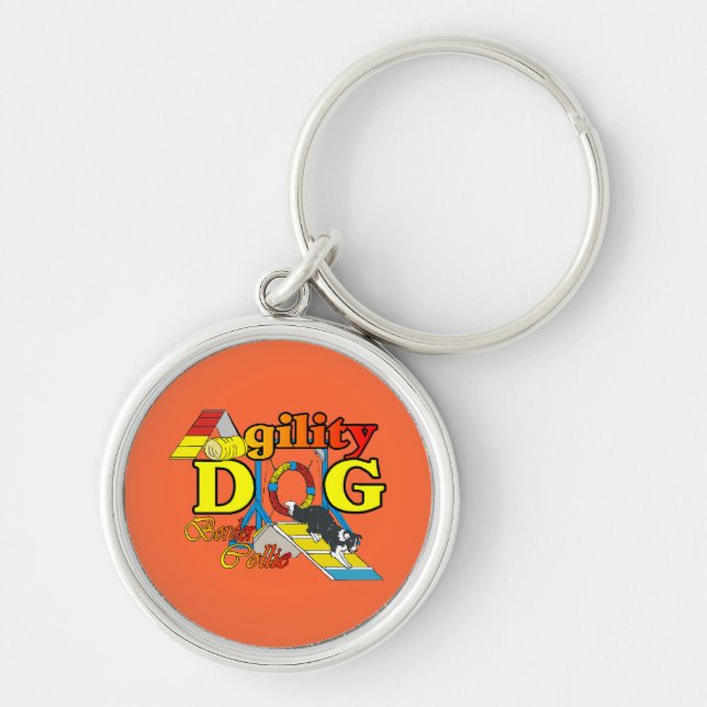 Border Collie Agility Key Ring (Front)