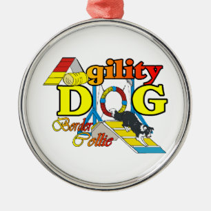 Border Collie Agility Metal Ornament
