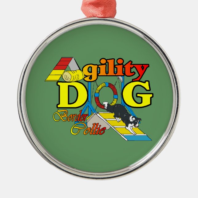 Border Collie Agility Metal Ornament (Front)