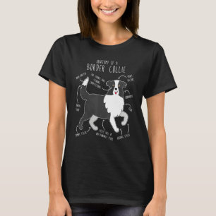 Border Collie Anatomy Cute Pet Dog Mum Dog Dad T-Shirt