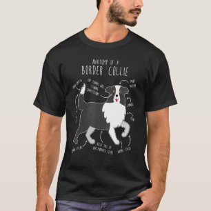 Border Collie Anatomy Cute Pet Dog Mum Dog Dad T-Shirt
