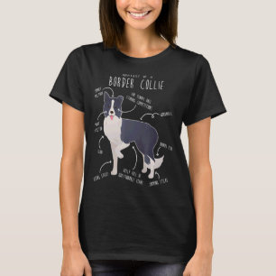 Border Collie Anatomy Cute Pet Dog Mum Dog Dad T-Shirt