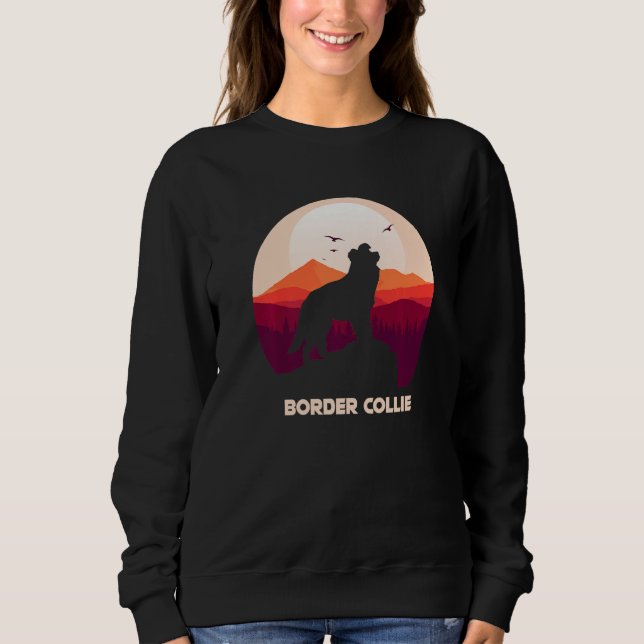 Border Collie and Mountain Premium Sweatshirt (Front)