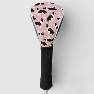 Border Collie and Paw Print Golf Head Cover