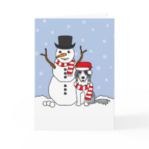 Border Collie and Snowman
