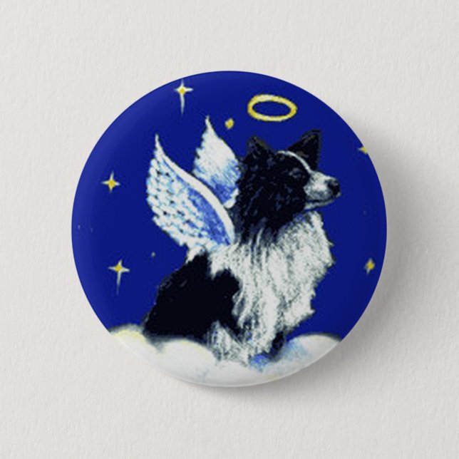 Border Collie Angel Pin (Front)