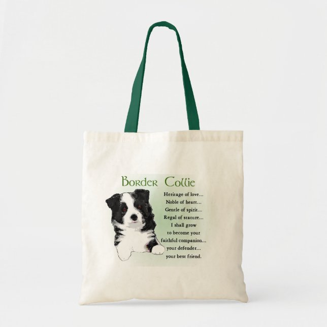 Border Collie Art Gifts Tote Bag (Front)