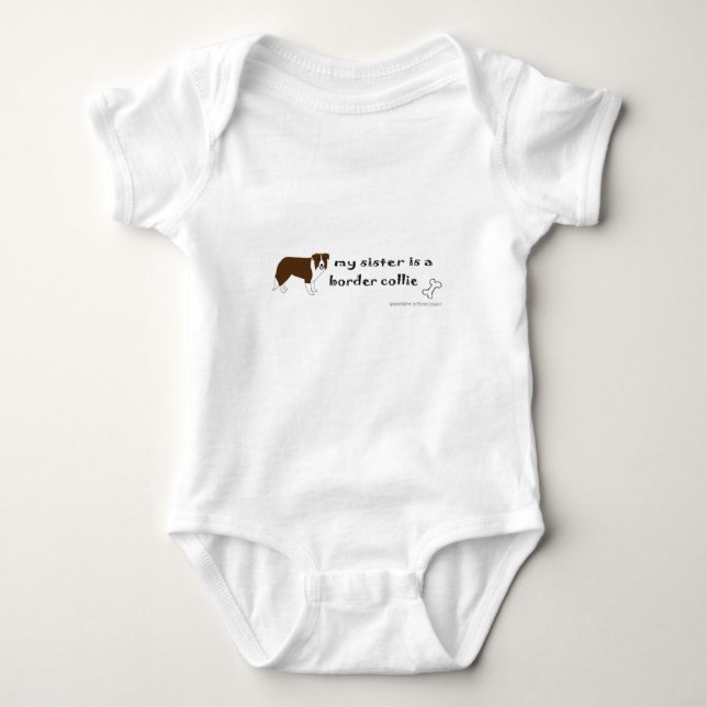 border collie baby bodysuit (Front)