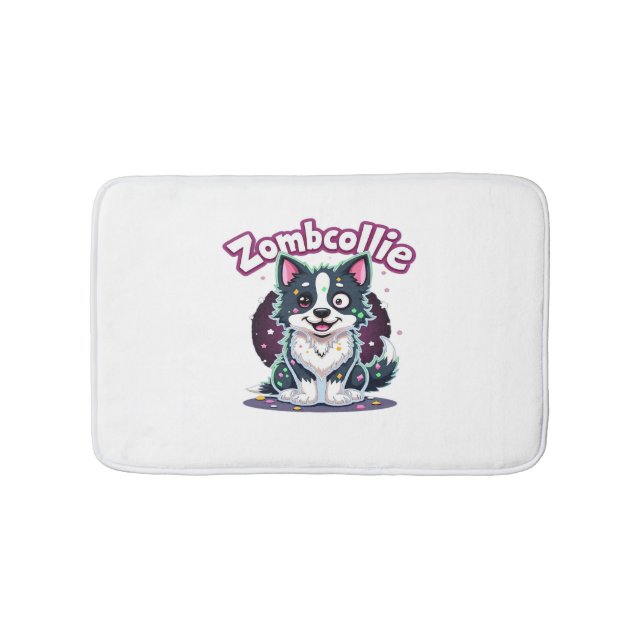 Border Collie BC Zombie Dog Halloween Essential T- Bath Mat (Front)