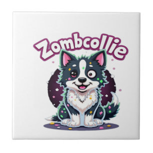 Border Collie BC Zombie Dog Halloween Essential T- Ceramic Tile