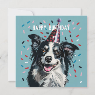 Border Collie Birthday card