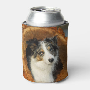Border Collie Blue Merle Dog Portrait Funny Bawdle Can Cooler