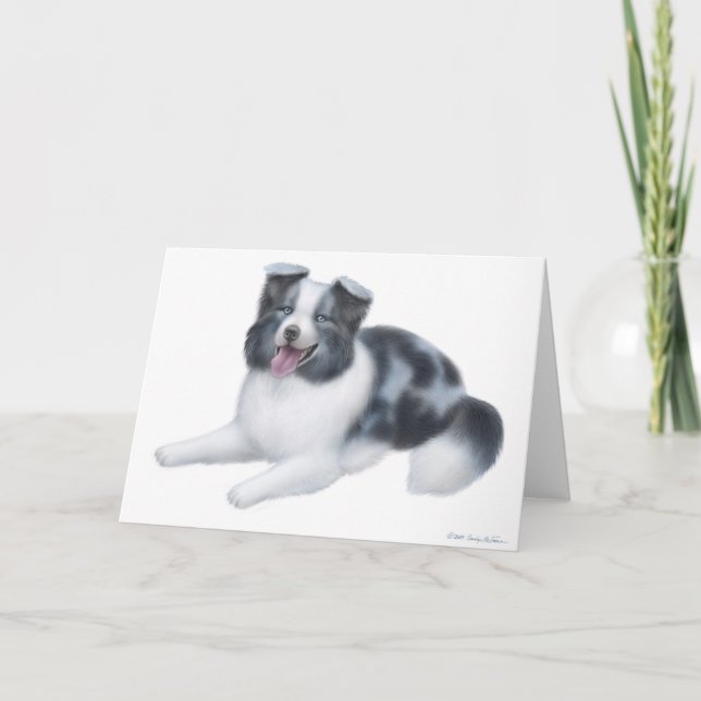 Border Collie Blue Merle Greeting Card (Front)