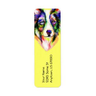 Border Collie Bright vertical Labels