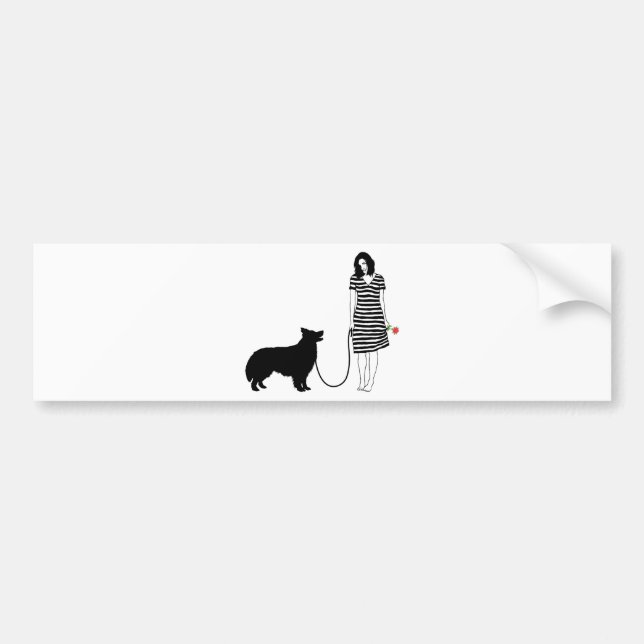 Border Collie Bumper Sticker (Front)