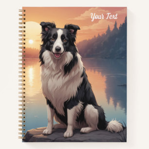 Border Collie by Lake Notebook