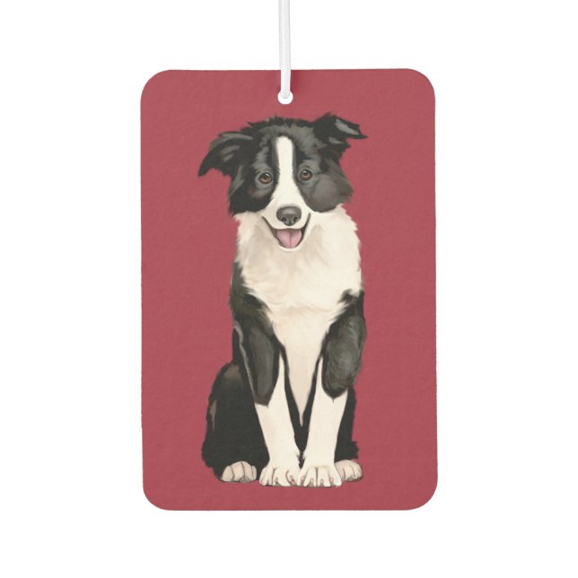Border Collie Car Air Freshener (Front)