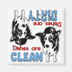 Border Collie Cartoon Dishwasher Magnet