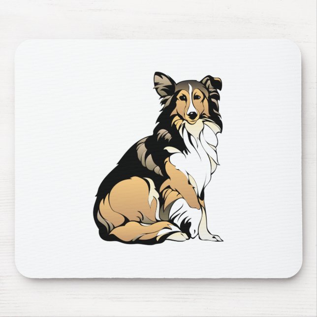 Border Collie Cartoon Mouse Pad (Front)