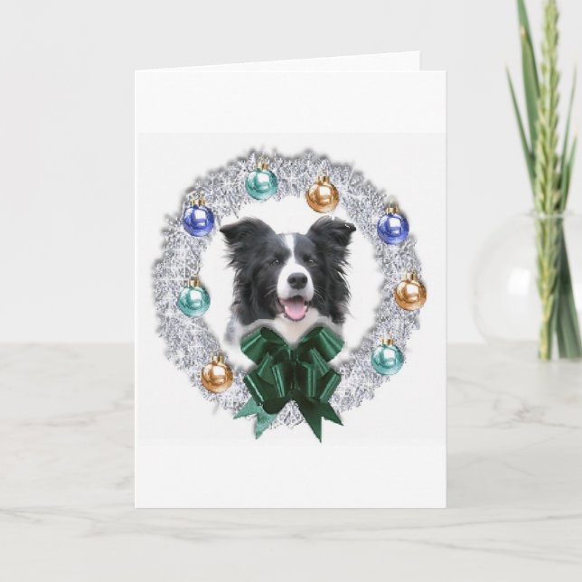 Border Collie Christmas Card (Front)