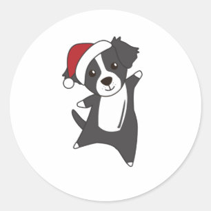 Border Collie Christmas Dog Winter Animals Dogs Classic Round Sticker