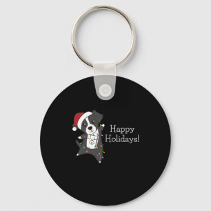 Border Collie Christmas Dog Winter Animals Dogs Key Ring