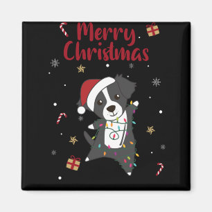 Border Collie Christmas Dog Winter Animals Dogs Magnet
