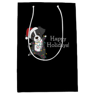 Border Collie Christmas Dog Winter Animals Dogs Medium Gift Bag