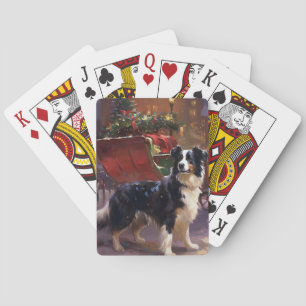 Border Collie Christmas Festive Season Playing Cards