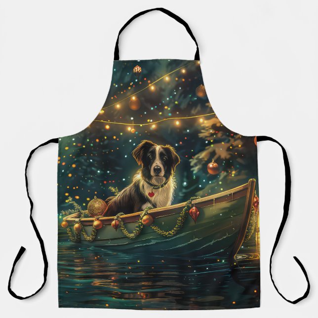 Border Collie Christmas Festive Voyage Apron (Front)